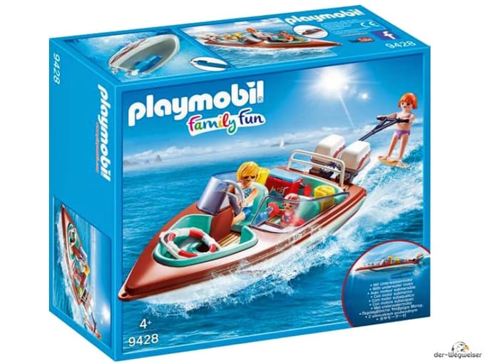 Bei der Bestellung im Onlineshop der-Wegweiser erhalten Sie das Playmobil Paket 9428 "Motorboot mit Unterwassermotor".