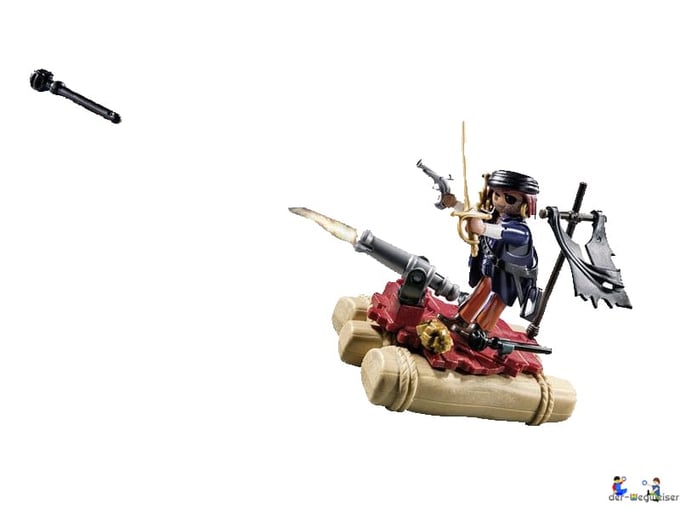 Die Besonderheit im Playmobil Paket 70412 ist der schwimmfähiger Segler mit einer schussfähige Kanone.