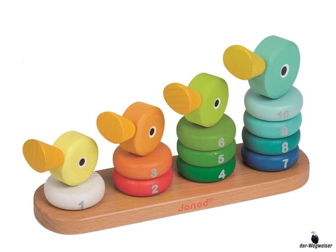 Im Paket Janod ist enthalten ein 14-teiliges Stapel Entenfamilie.