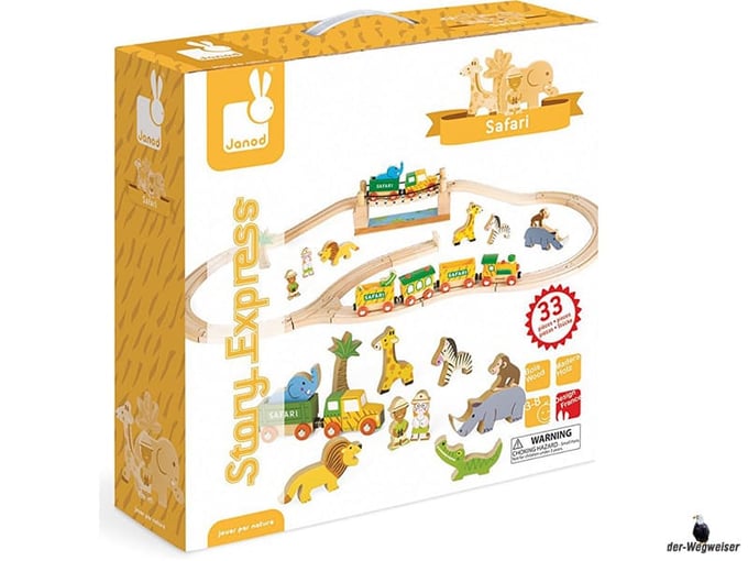 Bei der Bestellung im Onlineshop der-Wegweiser erhalten Sie das Janod Paket "Story-Safari Express".