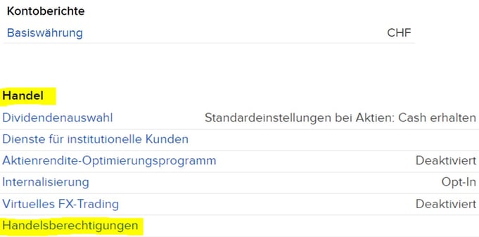 Kontoübersicht, ARMO Broker