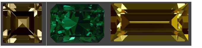 Quadratschliff, Smaragdschliff & Baguettenschliff 