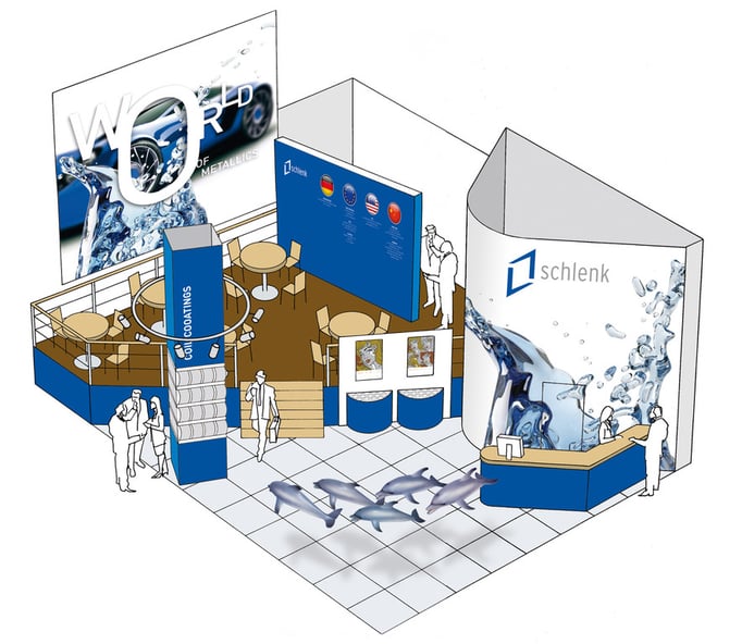 Unsere anschaulichen und maßstabsgetreuen Darstellungen sind die Grundlage für eine perfekte Planung des Messestands.