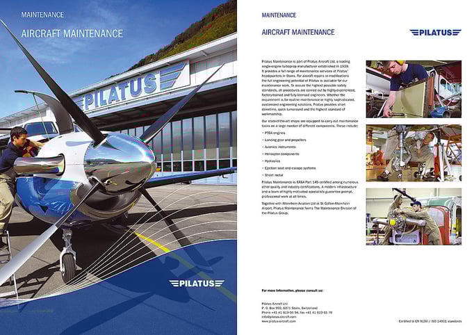 Pilatus Aircraft Ltd.: Maintenance Broschüre 2009