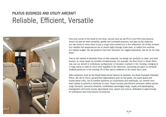 Pilatus Aircraft Ltd. PC-12 Broschüre 2009