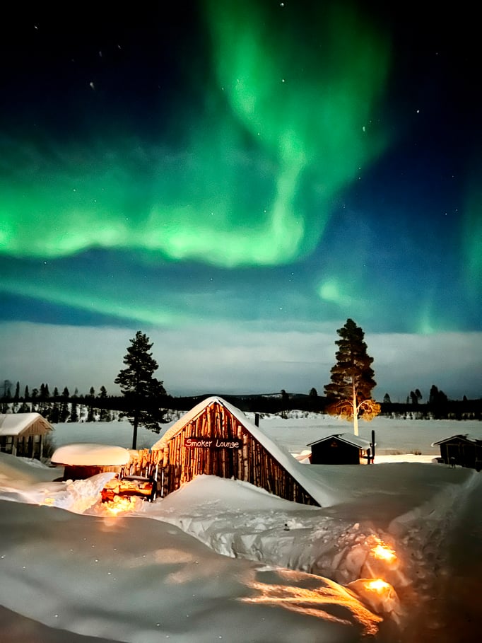 Nordlichter über der Lapplands Drag Huskyfarm