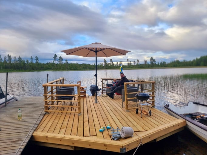 Urlaub auf einem Floß in Lappland- bei Lapplands Drag