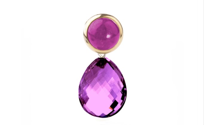 Oslo (12mm) mit Turmalin, pink € 2.650,00   mit Katharina (20x15)  Amethyst, hell  € 345,00 ( Paar) 