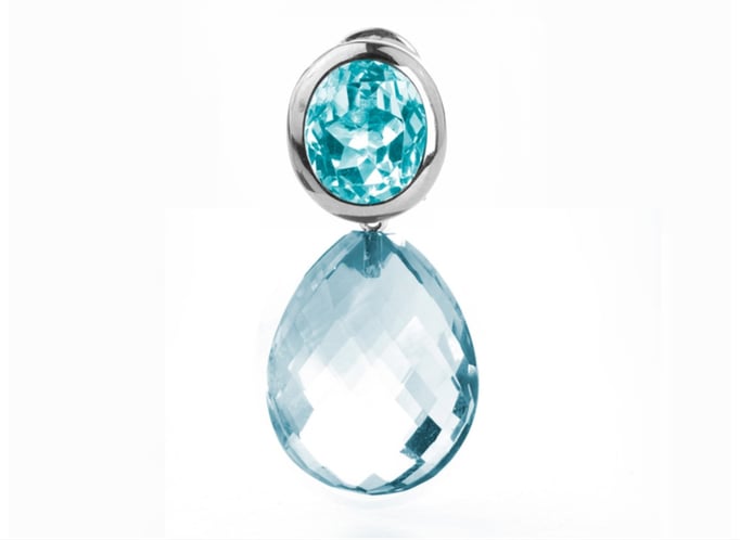 Riga (11x9) mit Blautopas skyblue € 485,00 mit Katharina (20x15) Blautopas skyblue € 560,00 ( Paar)