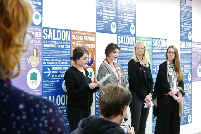 Kick-Off Dresden mit Lucie Klysch, U. Susanne Buchart, Tina Sauerländer und Maren Marzilger © Galerie Stephanie Kelly