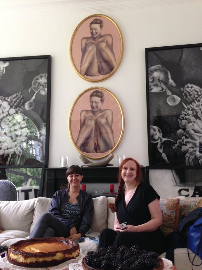 SALOON Paris founders Valentina Peri and Anne Roquigny at Centre Pompadour, works by Michaela Spiegel, 2019