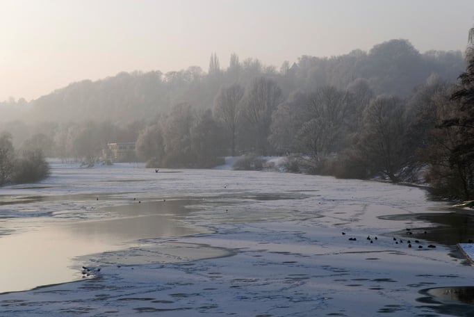 Die Ruhr  in Steele im Januar 2009