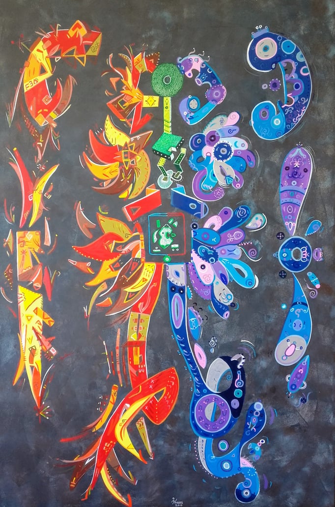 Sol y Luna XV 120x80 cm Huile et acrylique sur toile. 2017