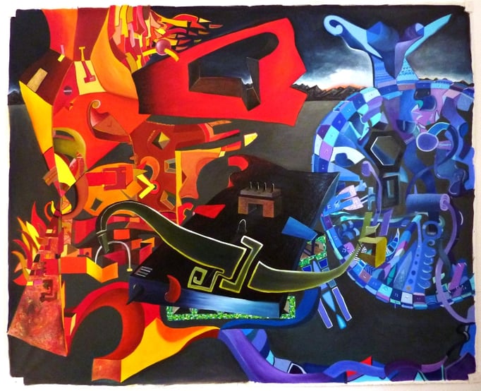 Sol y Luna III 200x160 cm, acrylique et huile sur toile. 2012.