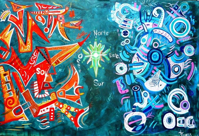 Sol y Luna V 200x150 cm, acrylique et huile sur toile, 2014.