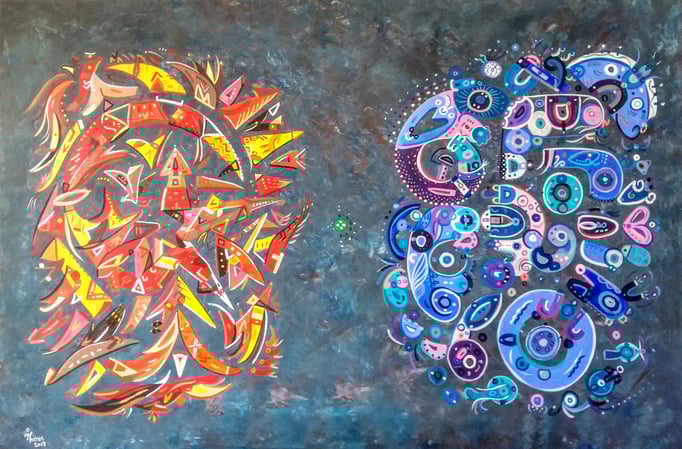 Sol y Luna X 120x80 cm Huile et acrylique sur toile. 2017