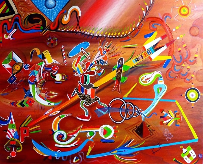 Tepoztlán 100 x 81 cm Acrylique et huile sur lin. 2014 