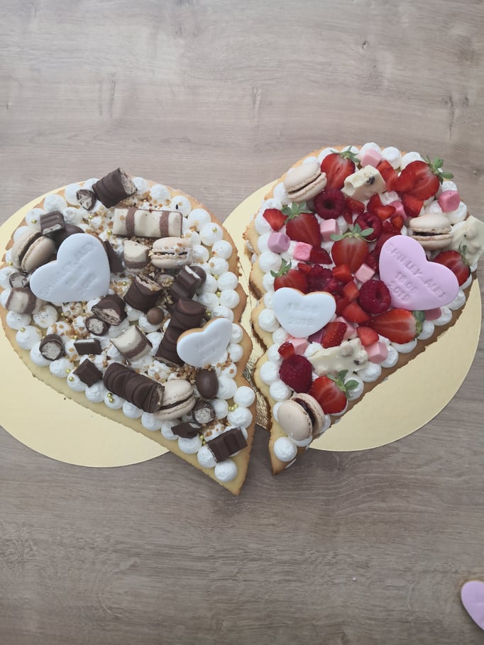Heart Cake moitié fruits rouges / moitié kinder