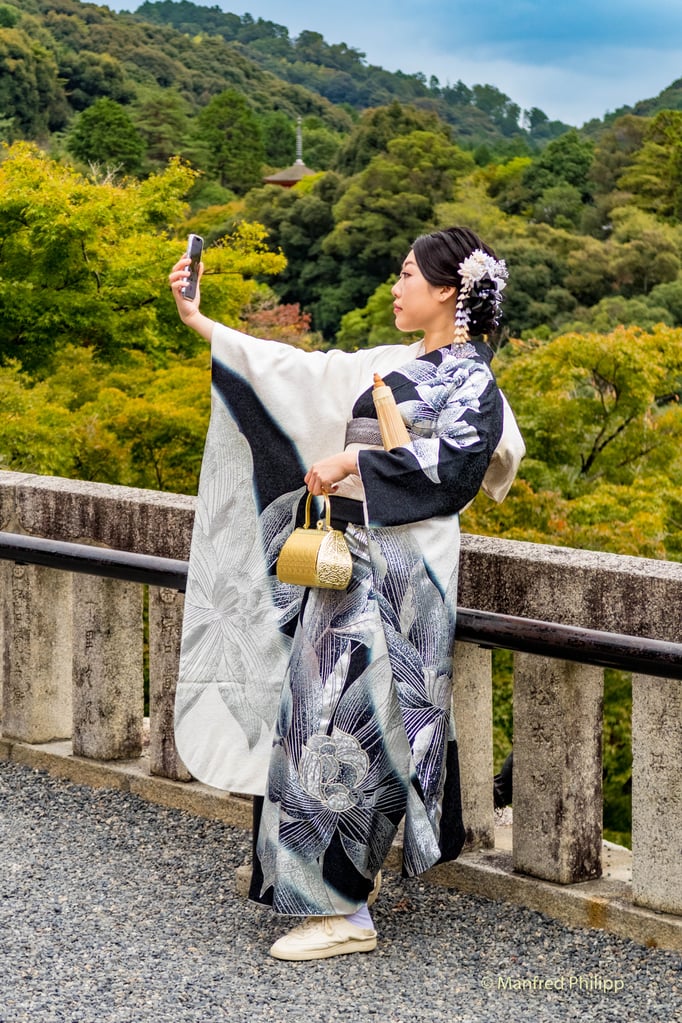 Selfie-Time beim Kiyomizu-dera-Tempel, Kyoto