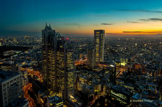 Ausblick vom Rathaus von Tokyo