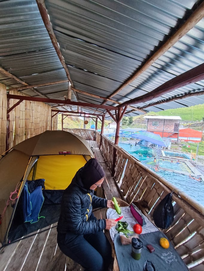 Auf dem Via Flores Antigua Richtung Chimborazo: Übernachtung bei der Thermalquelle auf 3800 m ü. M.