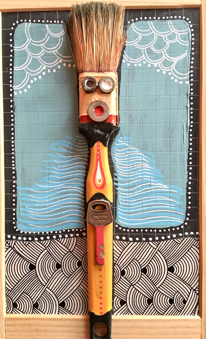 "L'APPARENCE" - Création sur ardoise / 18 cm x 26 cm / 70 €