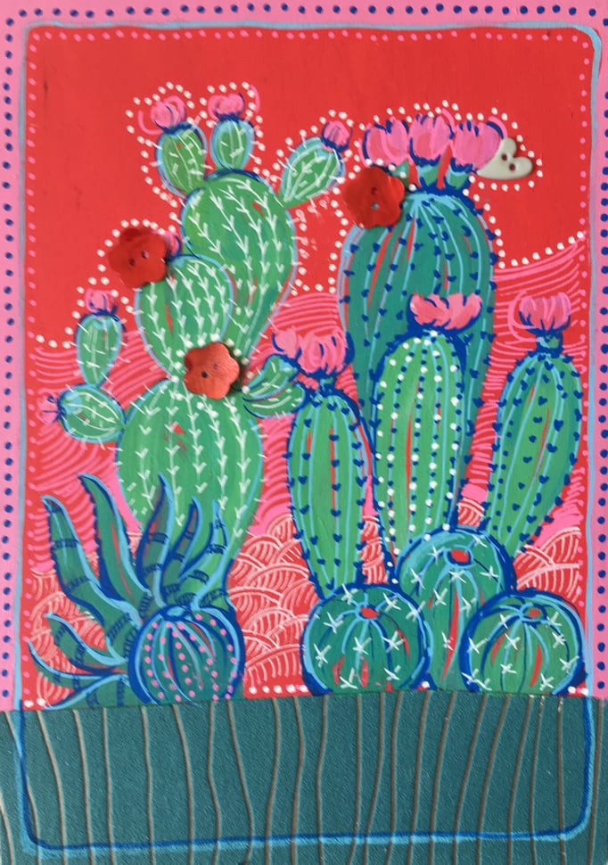 EN SICILE" - Création sur contreplaqué / 21 cm x 30 cm / 80€