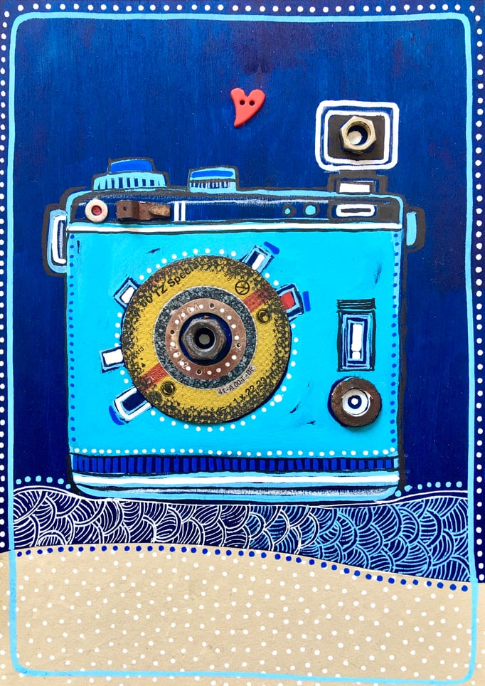 "SMILE" - Création sur contreplaqué / 21 cm x 30 cm / 80€