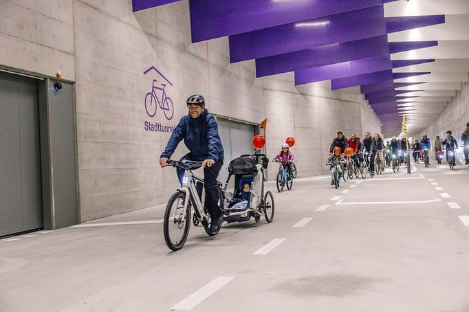 Veloparade zur Eröffnung Velotunnel / Jagdzoom@ Roman