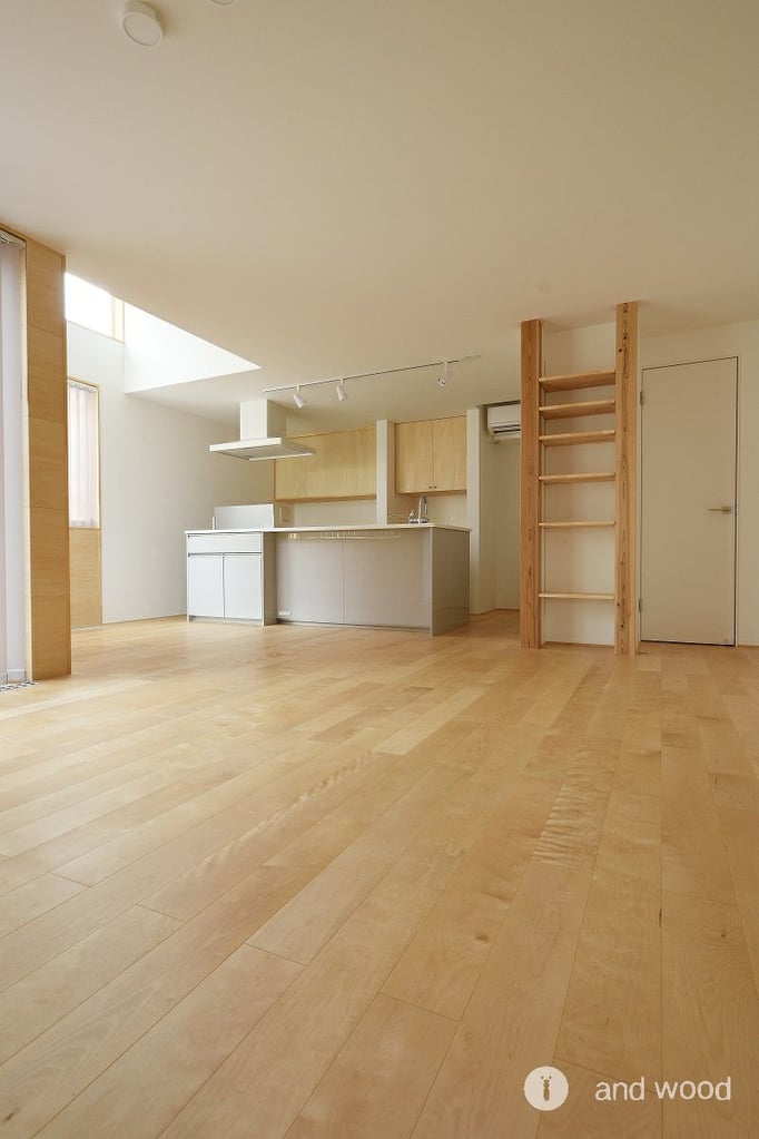 バーチ 単板貼 フローリング 幅広 床暖房  施工例 アンドウッド andwood