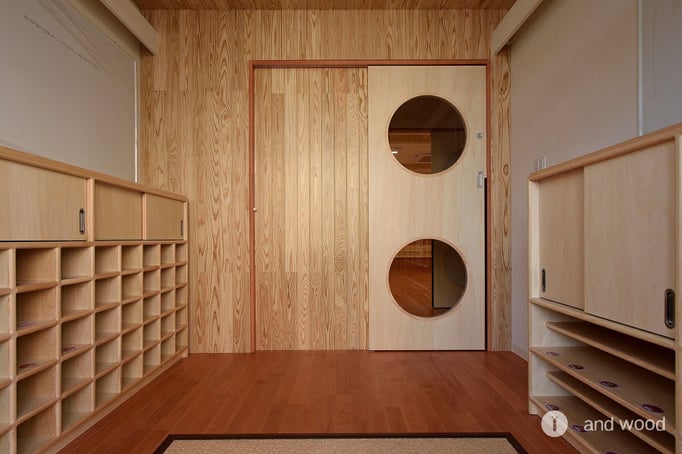 西南サクラ 床暖房 無垢 フローリング アンドウッド andwood 施工例 保育園