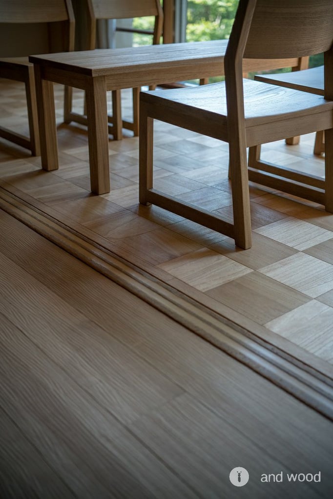  桐 柾目 パーケット フローリング 施工例 andwood アンドウッド 2
