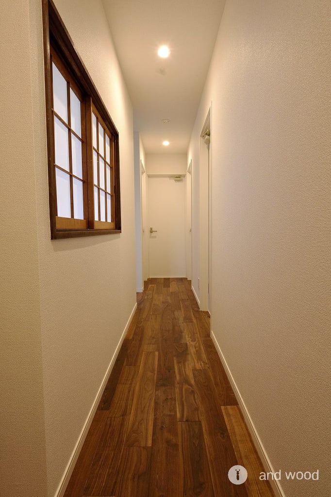 ウォールナット フローリング 施工例 andwood アンドウッド シェアハウス