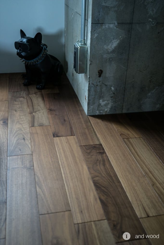 アメリカン ブラック ウォールナット フローリング 幅細 プライウッド マンション リノベ andwood アンドウッド 施工例 3