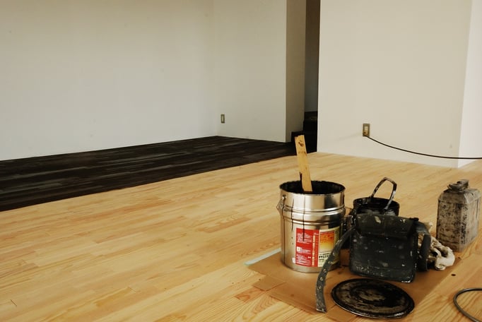 国産パイン ユニ フローリング 無塗装 施工例