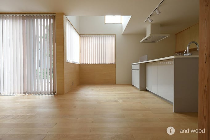 バーチ 単板貼 フローリング 幅広 床暖房  施工例 アンドウッド andwood