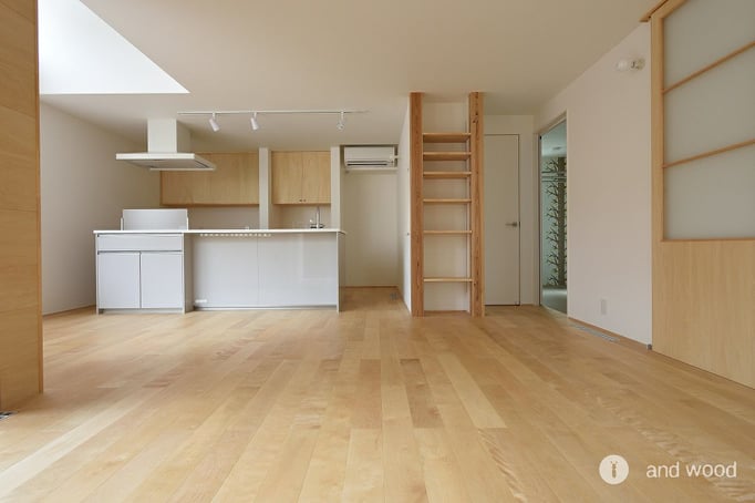 バーチ 単板貼 フローリング 幅広 床暖房  施工例 アンドウッド andwood