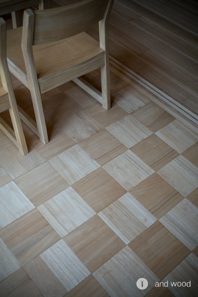  桐 柾目 パーケット フローリング 施工例 andwood アンドウッド 1