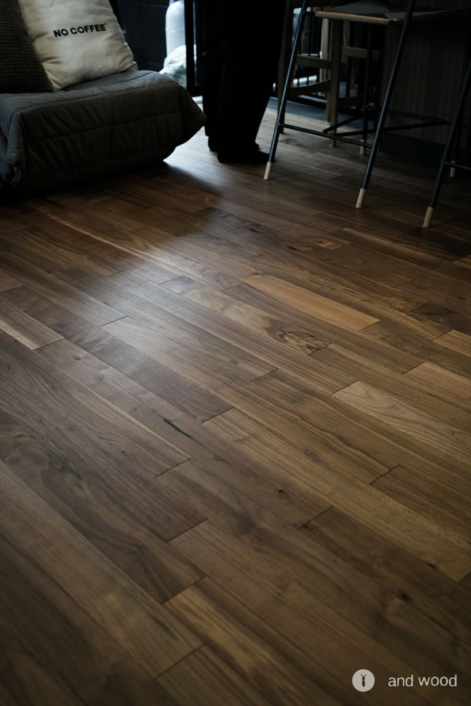 アメリカン ブラック ウォールナット フローリング 幅細 プライウッド マンション リノベ andwood アンドウッド 施工例 8