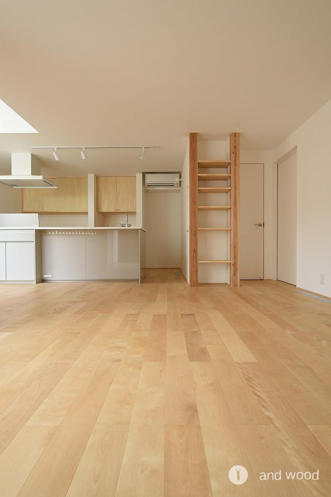 バーチ 単板貼 フローリング 幅広 床暖房  施工例 アンドウッド andwood