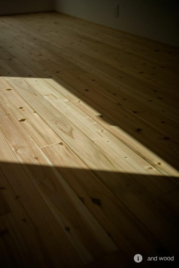杉 赤身 フローリング 施工例 加藤淳 アンドウッド andwood 3