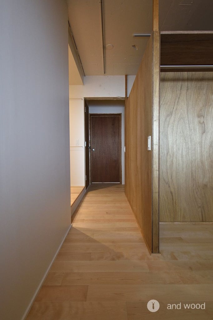 バーチ 単板貼 オイル塗装 アンドウッド andwood 施工例