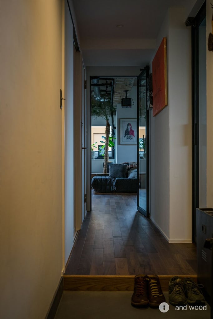 アメリカン ブラック ウォールナット フローリング 幅細 プライウッド マンション リノベ andwood アンドウッド 施工例 5