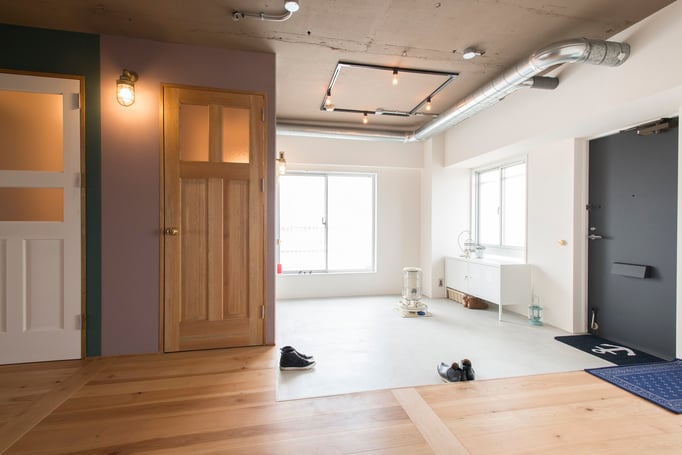 ヒッコリー フローリング 単板貼 andwood アンドウッド 施工事例