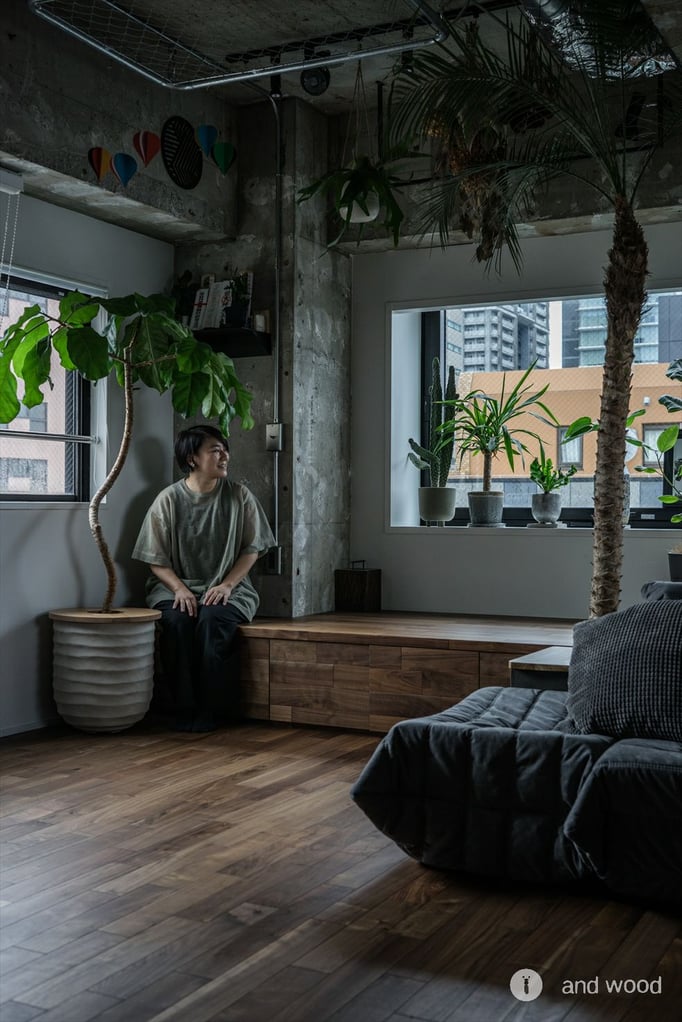 アメリカン ブラック ウォールナット フローリング 幅細 プライウッド マンション リノベ andwood アンドウッド 施工例 7