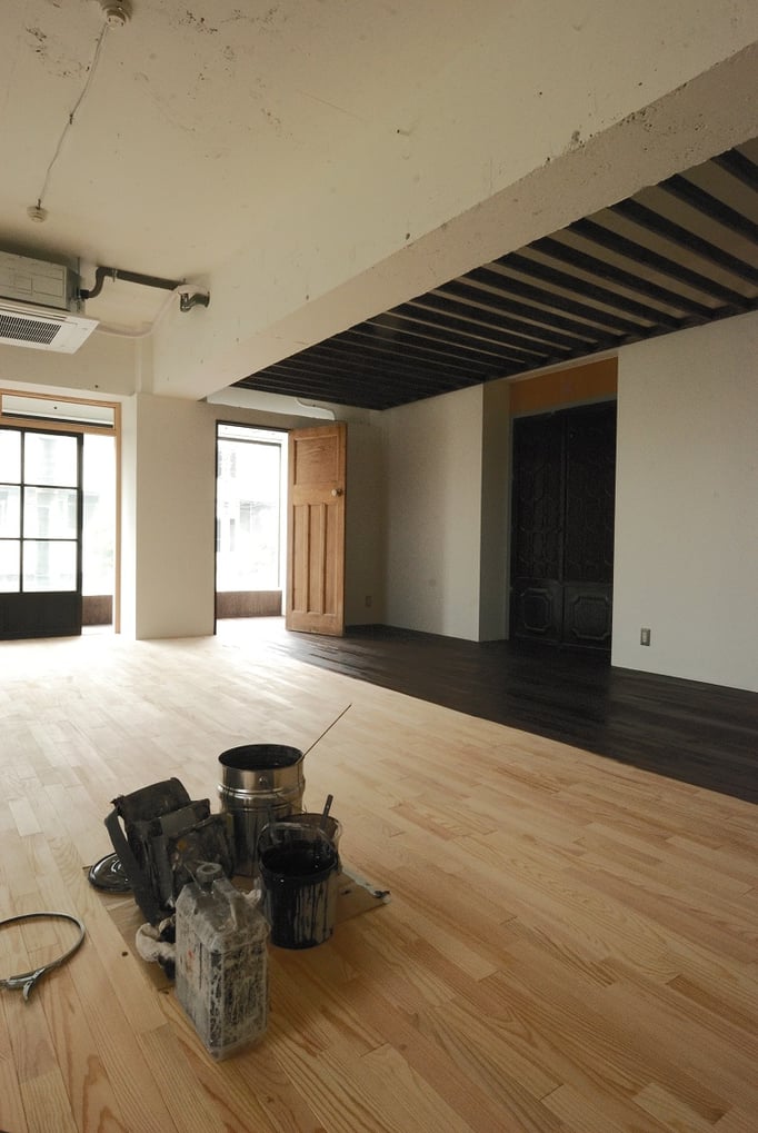 国産パイン ユニ フローリング 無塗装 施工例