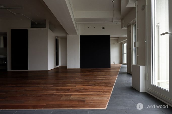 ブラック ウォールナット ウォルナット フローリング マンション リノベーション andwood アンドウッド