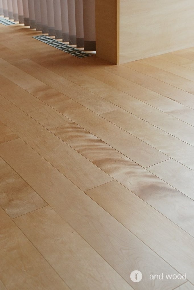 バーチ 単板貼 フローリング 幅広 床暖房  施工例 アンドウッド andwood