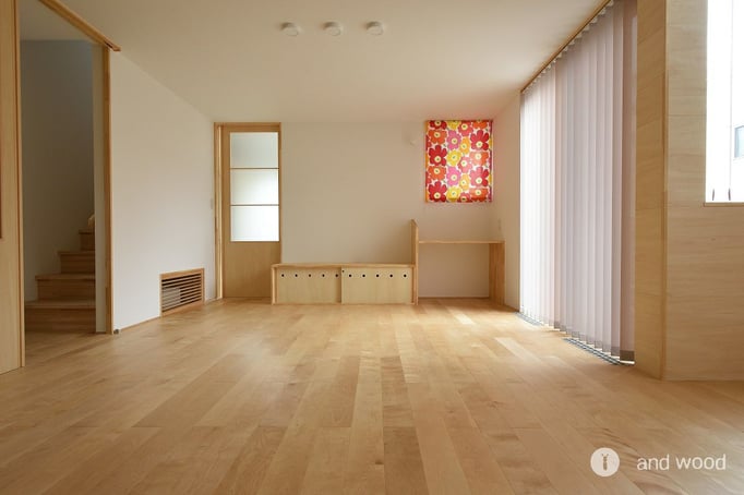 バーチ 単板貼 フローリング 幅広 床暖房  施工例 アンドウッド andwood