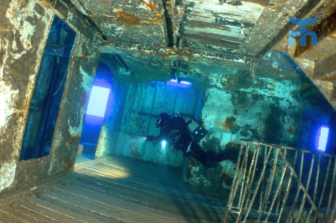  In den Gängen der MS Karvela auf 40 Metern Tiefe © Robert Hansen